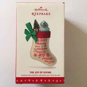 Hallmark Keepsake Christmas Tree Ornament The Joy Of Giving Stocking Bird 2016